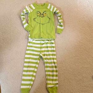 Hanna Andersson Grinch Green Striped Kids Pajama Set